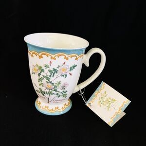 Kent Pottery England Rosa Candolleana Elegans MUG White Flowers Pedestal 8oz Cup